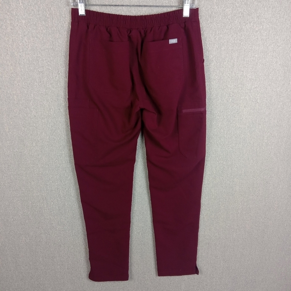 Figs Yola Skinny Scrub Pants Womens Size XS Burgundy Medical Drawstring Pockets - Picture 2 of 8